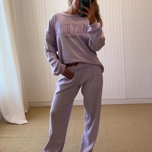 Daily Drills Oversized Sport Thermal & Resort Pants Set in Wink Monochrome Patch